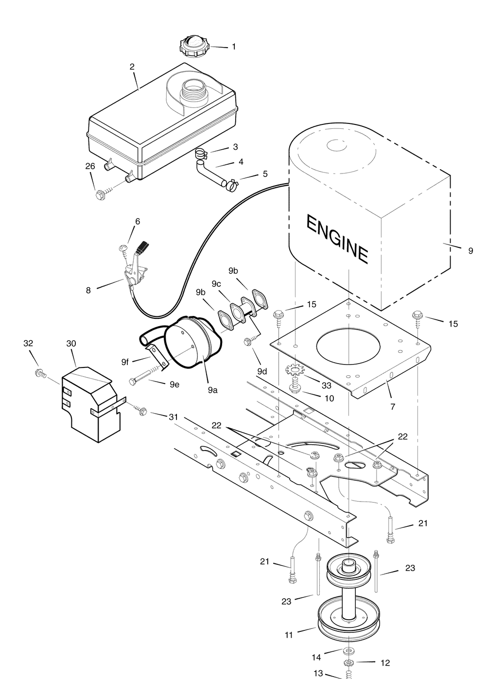 Engine Mount Diagram and Parts List for 7800295-405012X108 2008 Briggs and Stratton Lawn Tractor